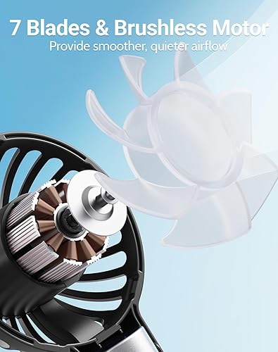 Miniatura 2 de SWEETFULL Mini ventilador portátil potente ventilador de mano recargable, 3 velocidades, ventilador de mano pequeño personal para viajes,