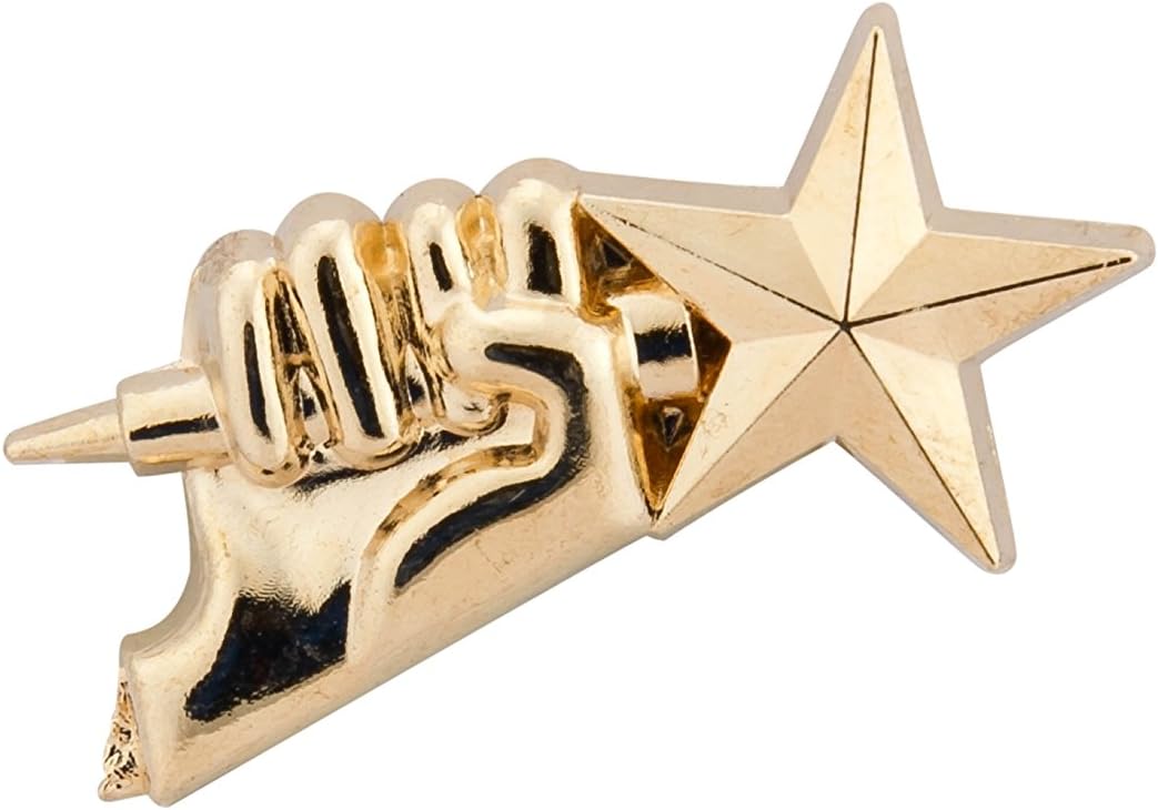 Men's Golden Star Torch Lapel Pin/Brooch Golden