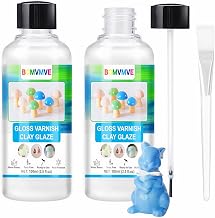 200ml Self Hardening Clay Varnish Gloss for Acrylic Paint, Pottery, Plaster, Clear and Glossy, Clay Cracking, Scratches and Abrasions