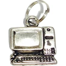 Tiny Silver Tone 1/2" Computer Charm for Bracelet or Necklace