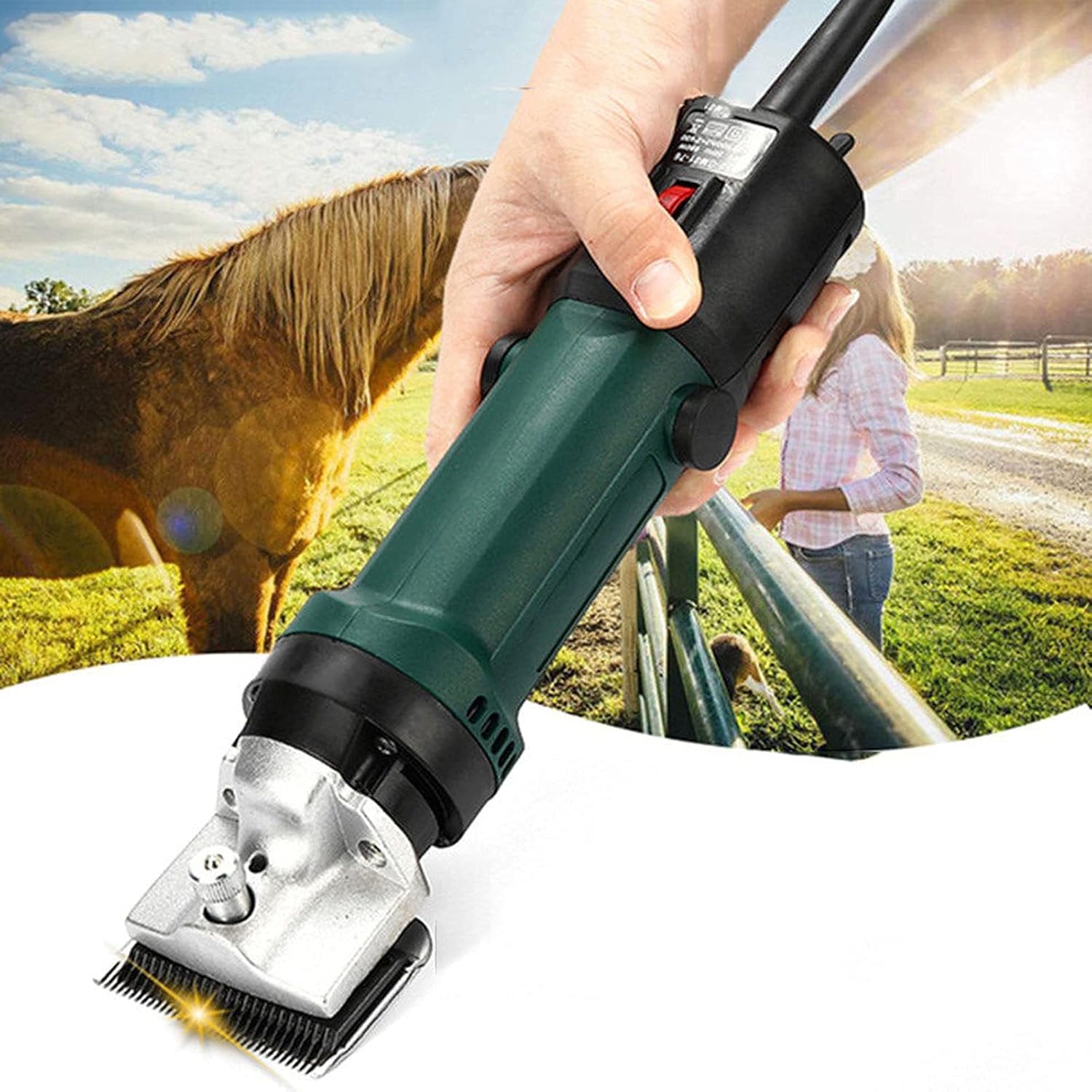 Electric Horse Equine Pigs Cattle Clippers 690W Professional Equine Grooming Clippers Kit Farm Livestock Hair Fur Grooming - for Horses Llamas Cattle Goats