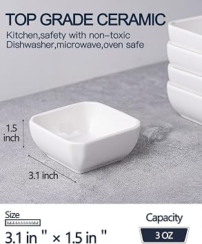 Taeochiy 12 Pack Ceramic Dipping Bowls 3 Oz Soy Sauce Dish & 16 Large Serving Platter - Oval Large Serving Tray