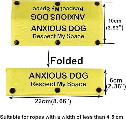 Miniatura 2 de Divertida funda para correa para perro, Anxious Dog Respect My Space, Alerta colgante, parche de identificación (espect my space-YE)