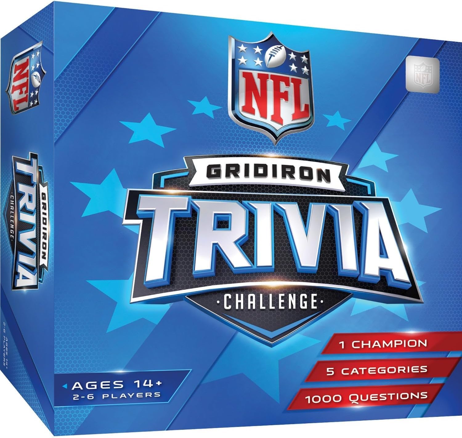Masterpieces NFL Gridiron Trivia Challenge - Officially Licensed Football Board Game, 1000 Questions, Family Fun for Adults & Kids, Football Trivia Game, Ages 14+