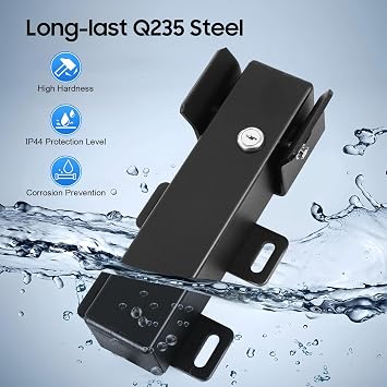 LM149 Automatic Electric Gate Lock for 24V DC Swing Gate Opener Gate, Safe Security Gate Lock Work with 2 Unlocking Methods