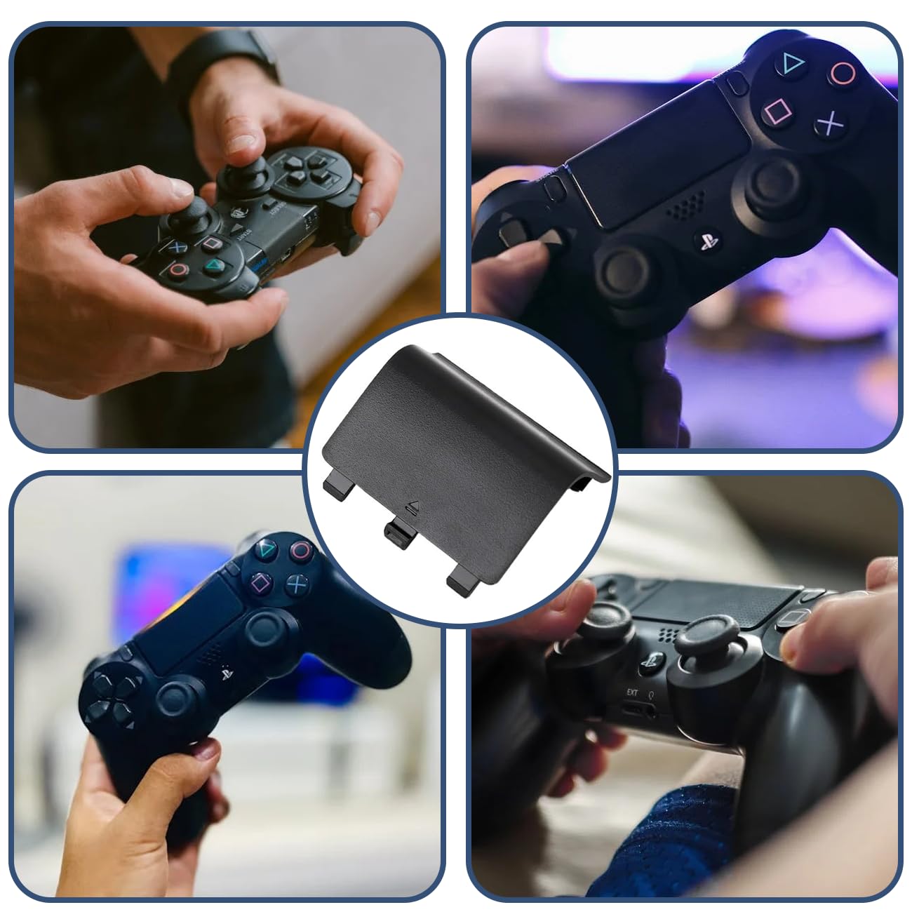 Paquete de 4 cubiertas traseras de batería compatibles con el controlador inalámbrico Xbox One, parte de la cubierta del controlador, parte trasera de batería de repuesto