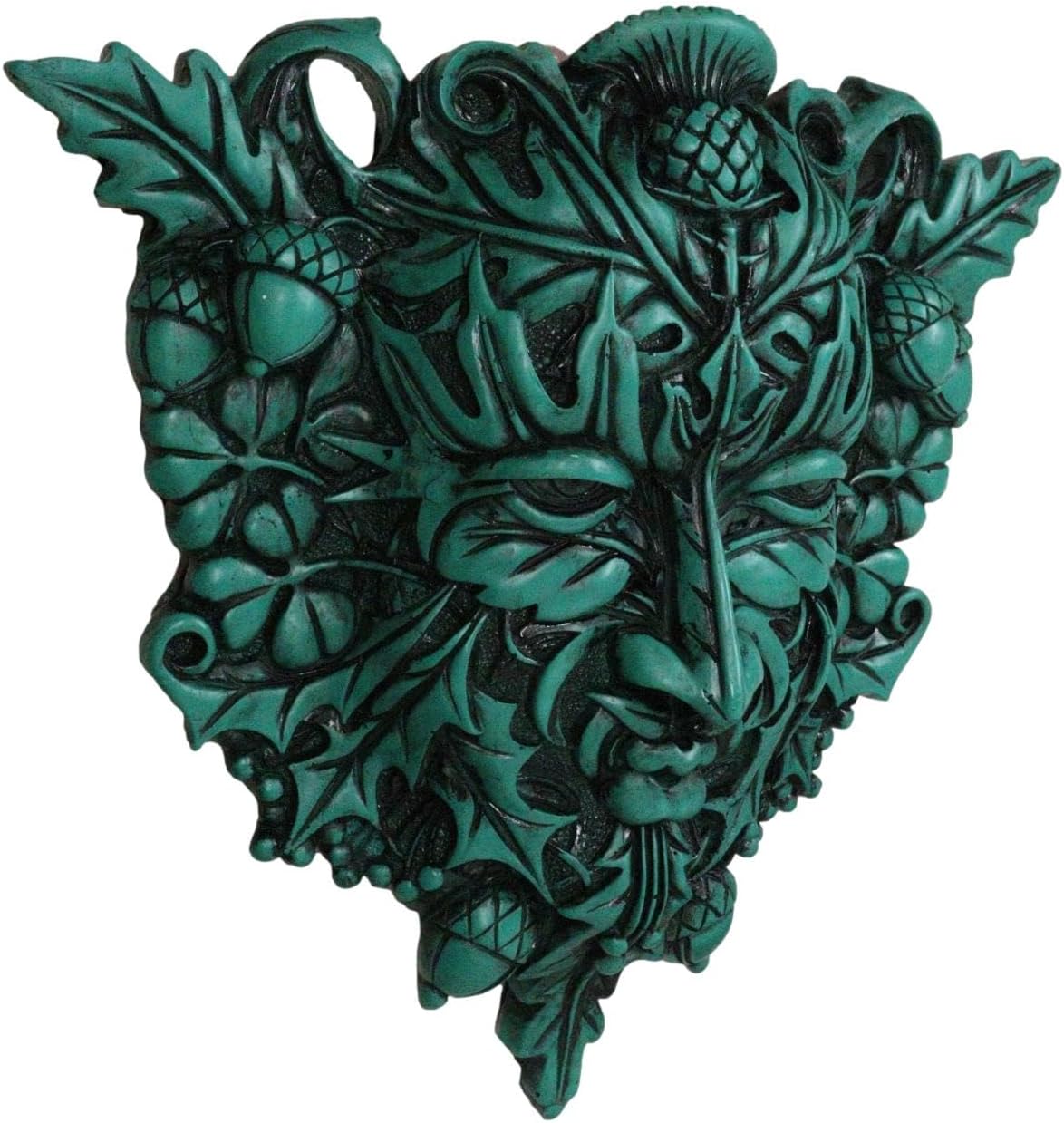 Ebros Green Celtic Trinity Triangle Acorn And Clover Floral Foliage Greenman Wall Decor 11.5" Wide Tree Spirit Pan Hanging Plaque As Home Decorative Sculpture