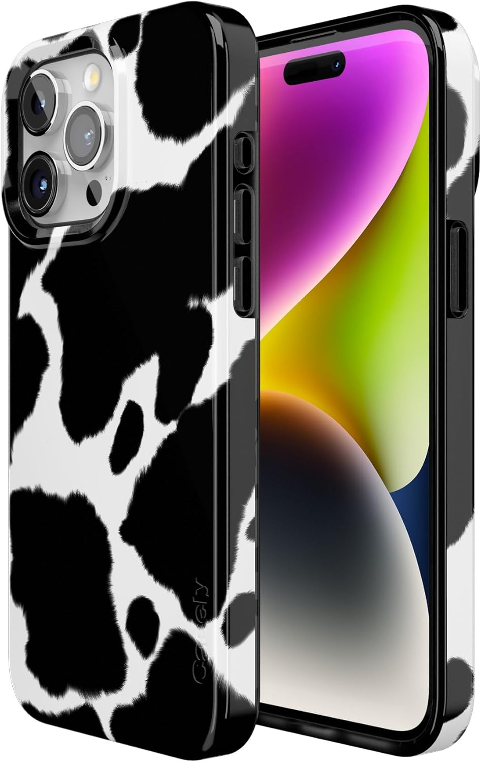 Casely iPhone 15 Pro Case | Current Mood | Cow Print | Compatible with MagSafe | Classic Ultra Slim Design