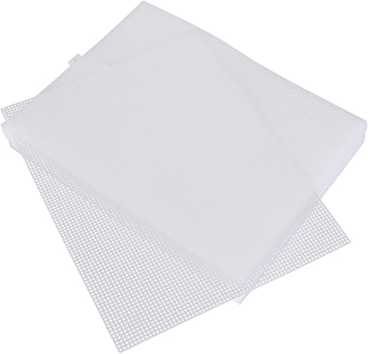 QTLCOHD 30 Pack Plastic Canvas Sheets 7 Count Ultra Stiff Clear Plastic Mesh Canvas Sheets for Embroidery, Acrylic Yarn Crafting, Knit and Crochet Projects, 10.2" x 13.1"