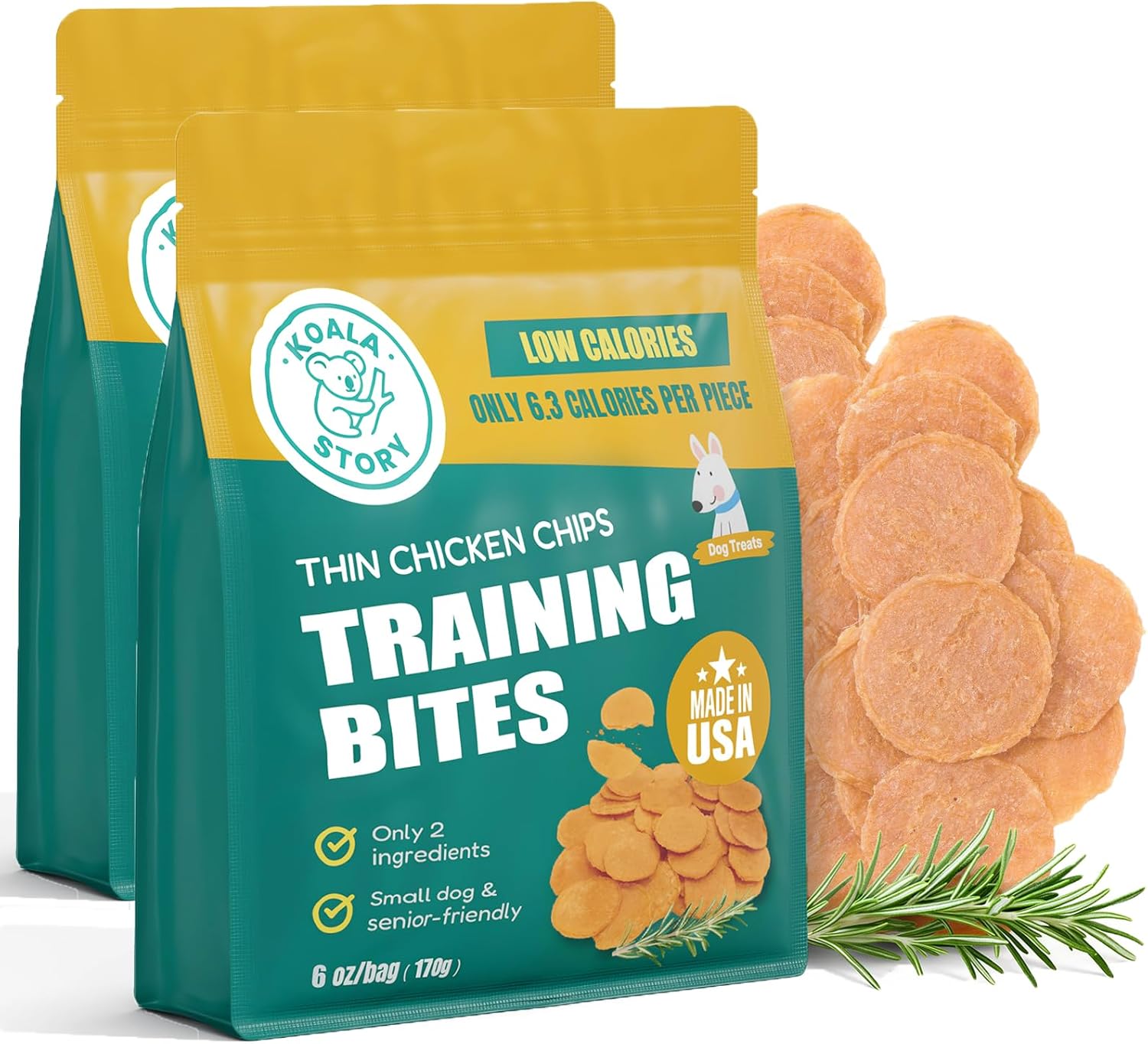 Dog Chicken Chips Treat - 12 oz, 100% Natural Ingredient Made in USA, High Protein Low Calorie Pet Training Chew Jerky Dried Food, Healthy Pet Supplies for Medium, Large Breeds & Puppy