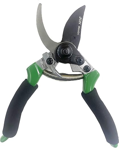 Jon Bhandari Tools Bypass Pruning Shears &amp; Gardening Scissors for Plants – Sharp Teflon Blade, Spring Loaded, Ergonomic Gr...