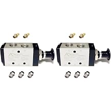 Pneumatic 3/8" PT 5 Way 2 Postion Air Hand Lever Operated Valve Pneumatic Solenoid Valve Manual Control Push-Pull 4R310-10 Pack of 2