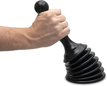 Sink Plunger, Drain Plunger for Kitchen Sinks, Bathroom Sinks, Baths & Showers, Powerful Sink Unblocker with Flexible Bellows, Black