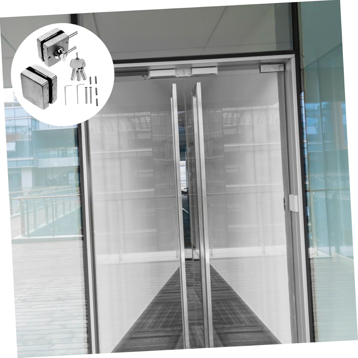 Stainless Steel Glass Door Lock for Glass Doors Central Lock Design No Drill Installation and Secure Latch