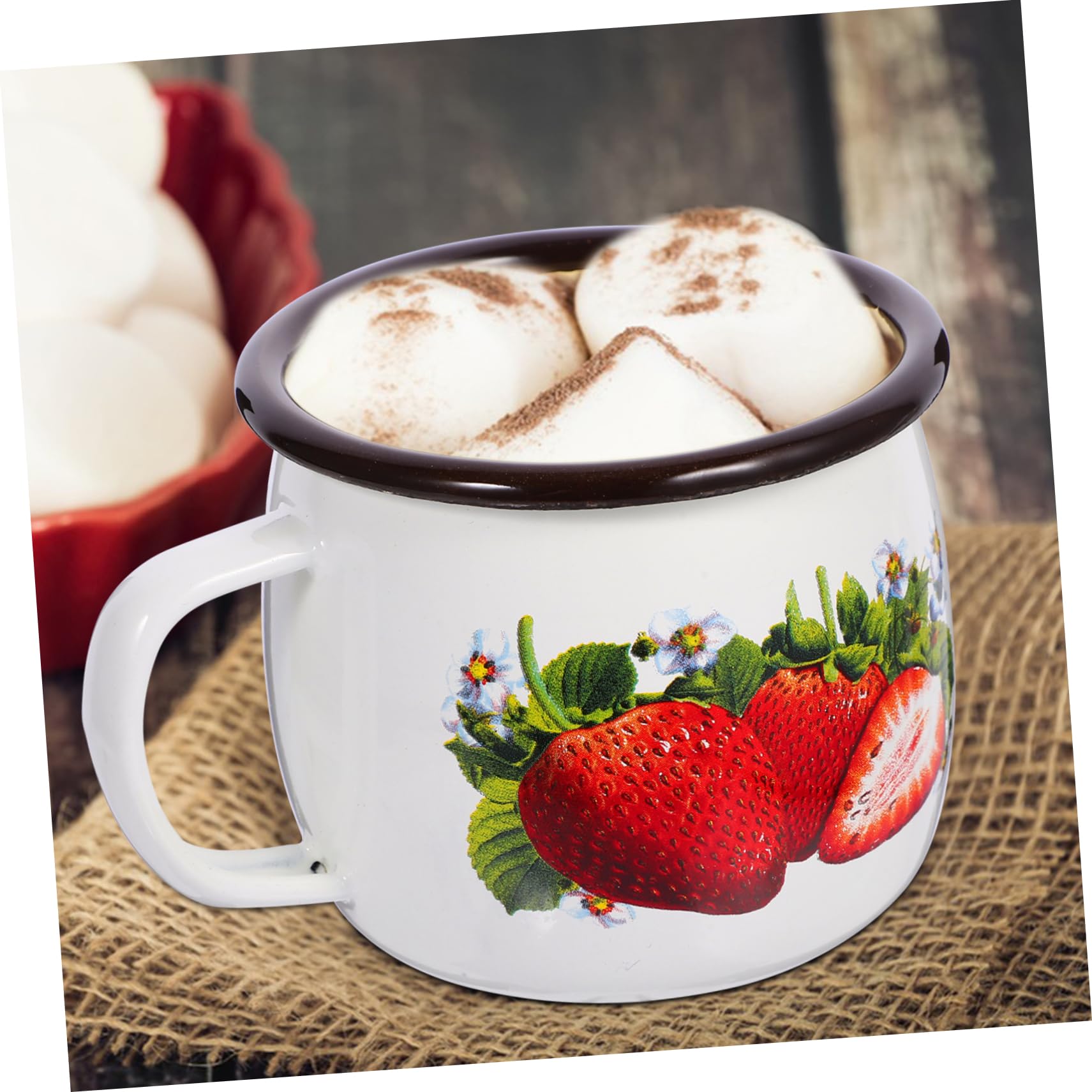 Cabilock 5 Stück Emaille Becher Teetasse Tassen Wassergläser Kaffeebecher Retro Emaille Tee Vintage Stil Zuhause Trink