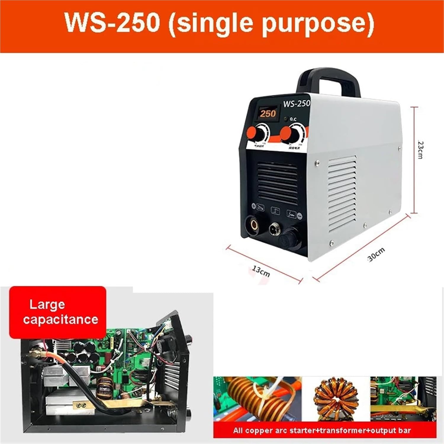 Portable Inverter Welder, WS-250 Multipurpose Inverter Welding Machine Arc Welder For Stainless Steel And Household Use