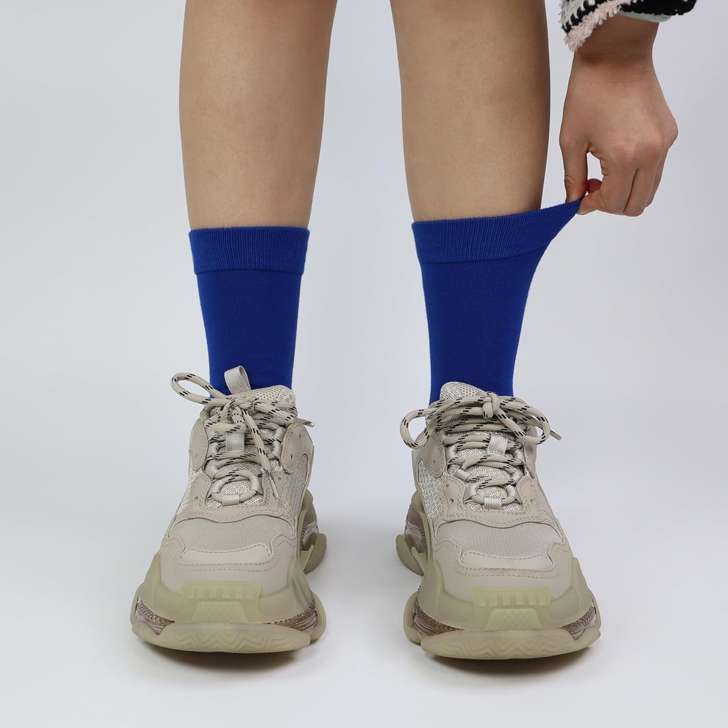 Womens Combed Cotton Color Thin socks Viscose- Breathable Soft Crew Casual Socks Comfort Gift 4 Pairs - Image 3