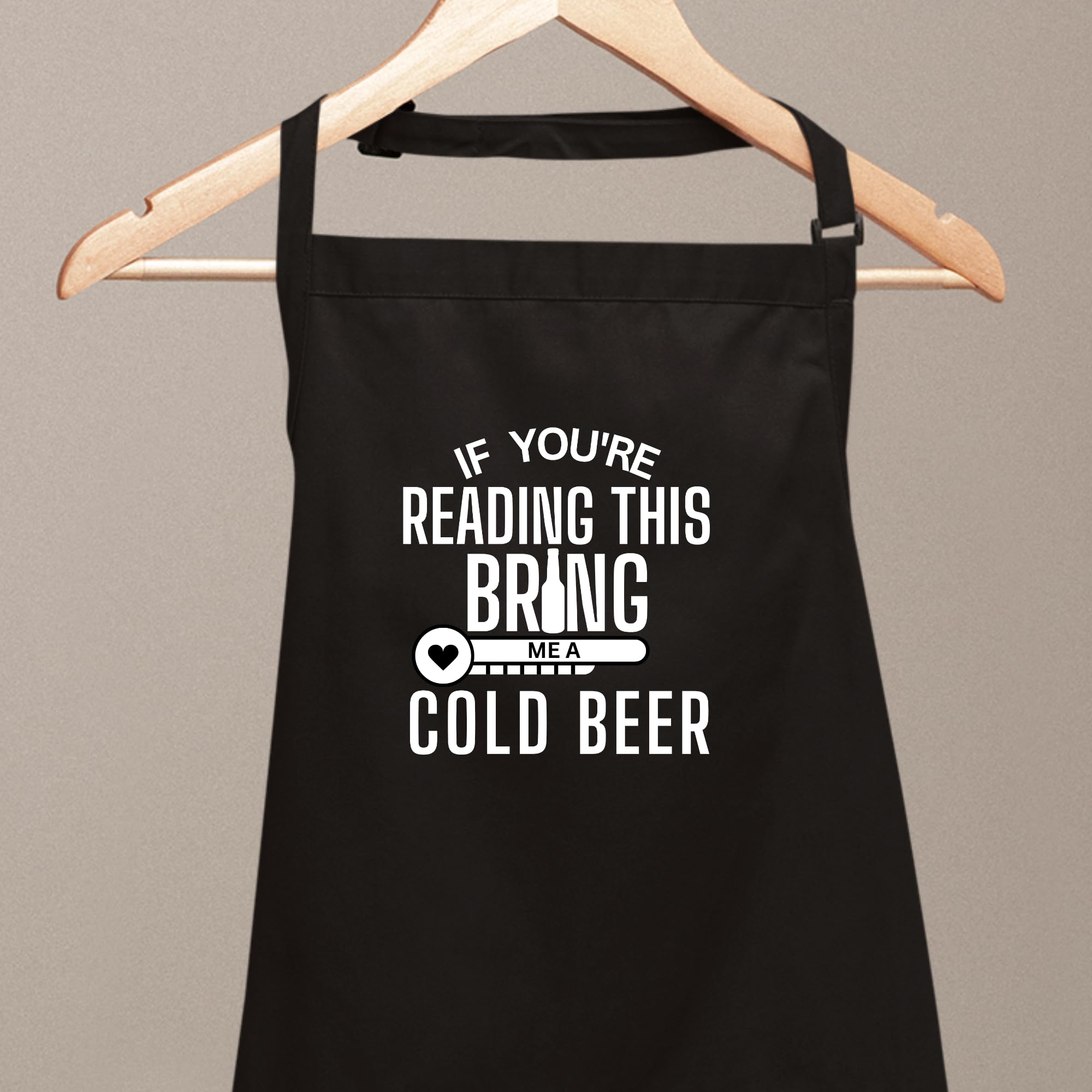Delantales con texto en inglés "If You are Reading This Bring Me A Cold Beer para mujeres y hombres, divertido delantal impreso, regalo para ella, delantal de chef, delantal de cocina, delantal de