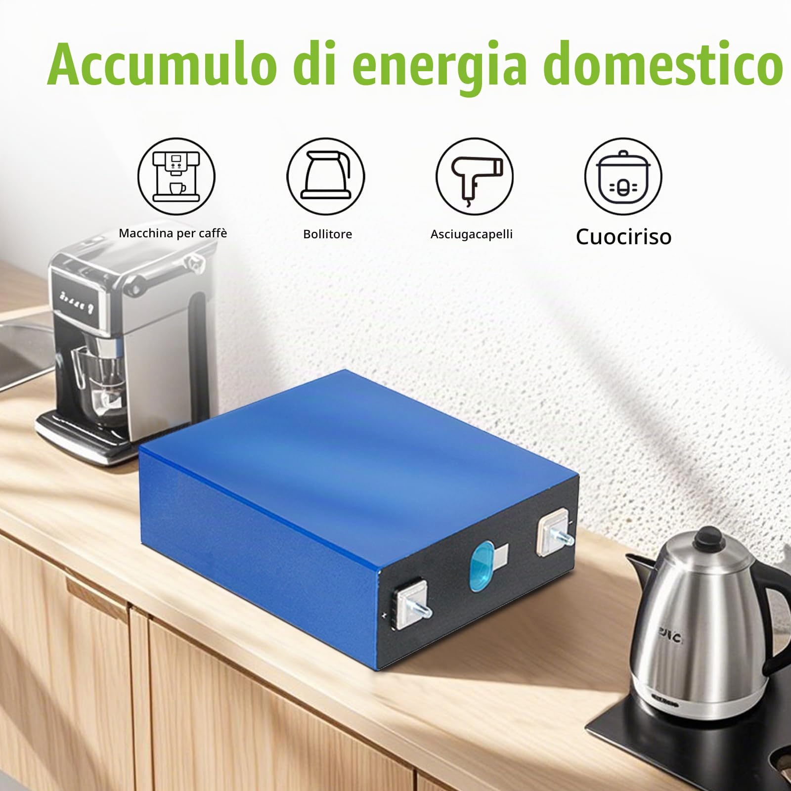12V (3.2V * 4) 320Ah LiFePO4 Batteria al litio ricaricabile, ciclo di vita > 11000 cicli, funziona da -30 ℃ a 60 ℃, per lo stoccaggio dell'energia solare, RV, barche, attrezzature mediche industriali