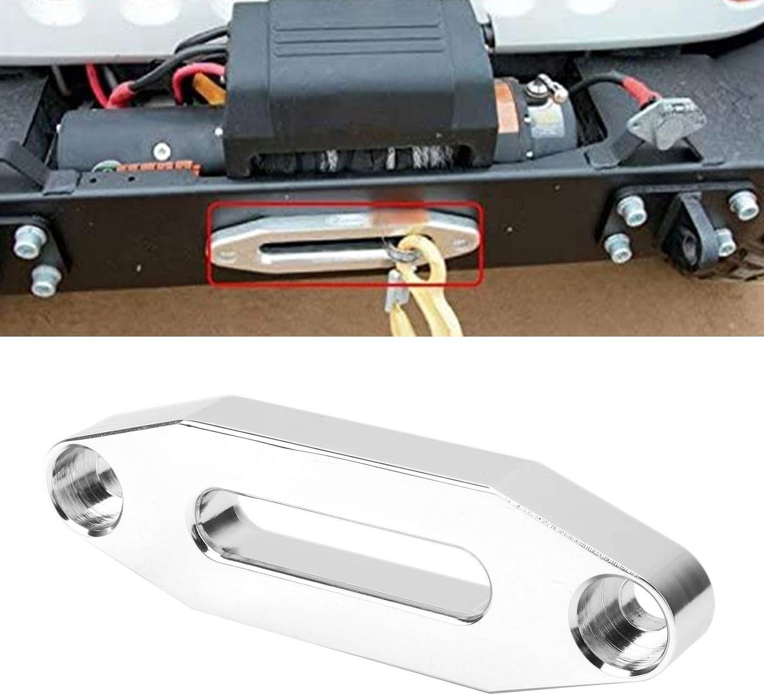 3000‑4000lbs Hawse Winch Fairlead 12.8cm/5in Polished Stainless Steel Synthetic Winch Rope Cable for Synthetic Winch Rope Cable UTV Off‑Road Vehicle