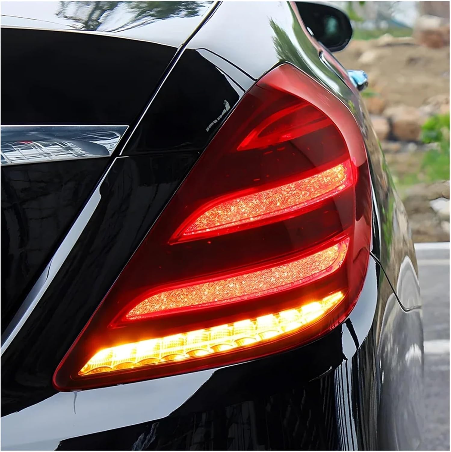 Car Taillights Assembly Compatible With Benz W222 2014-2017 Auto Rear Lamps Upgrade Led Compatible With Maybach Style Dynamic Brake Light Tool Accessories(For 14-17 Red)