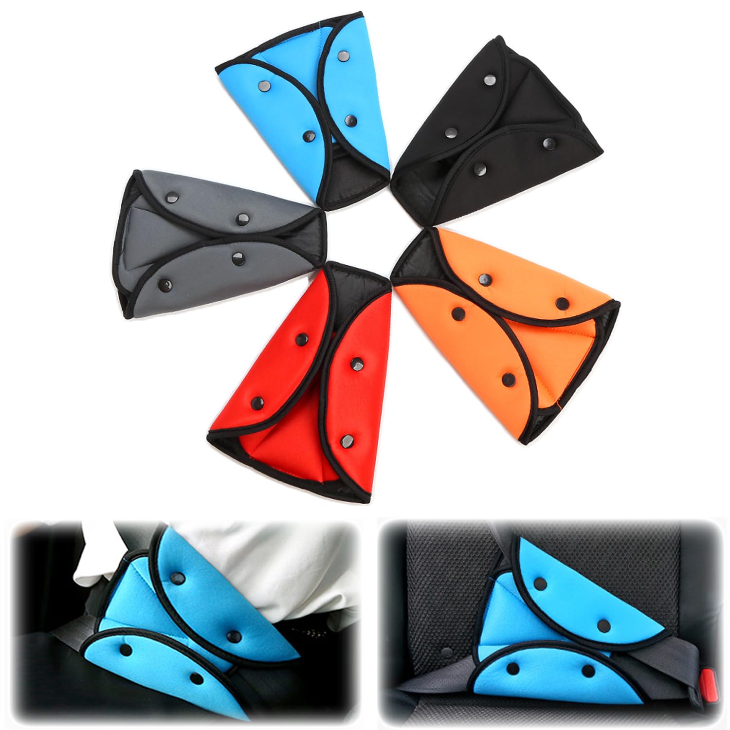 2Pcs Car Seat Belt Pads for Kia Sportage Ceed Soul Sorento Cerato Forte NIRO Stinger R GT K5,Car Seat Belt Adjuster for Kids, Seat Belt Covers Triangular Positioners,D/Red