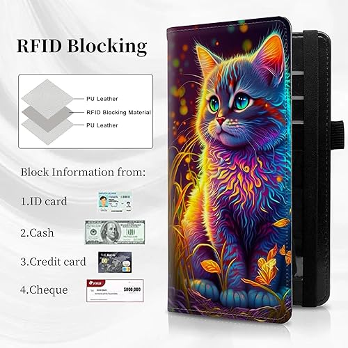 Vista 30 de Funda para chequera personal con diseño de tortuga marina verde, funda de piel sintética para hombres y mujeres, con ranuras para tarjetas, soporte