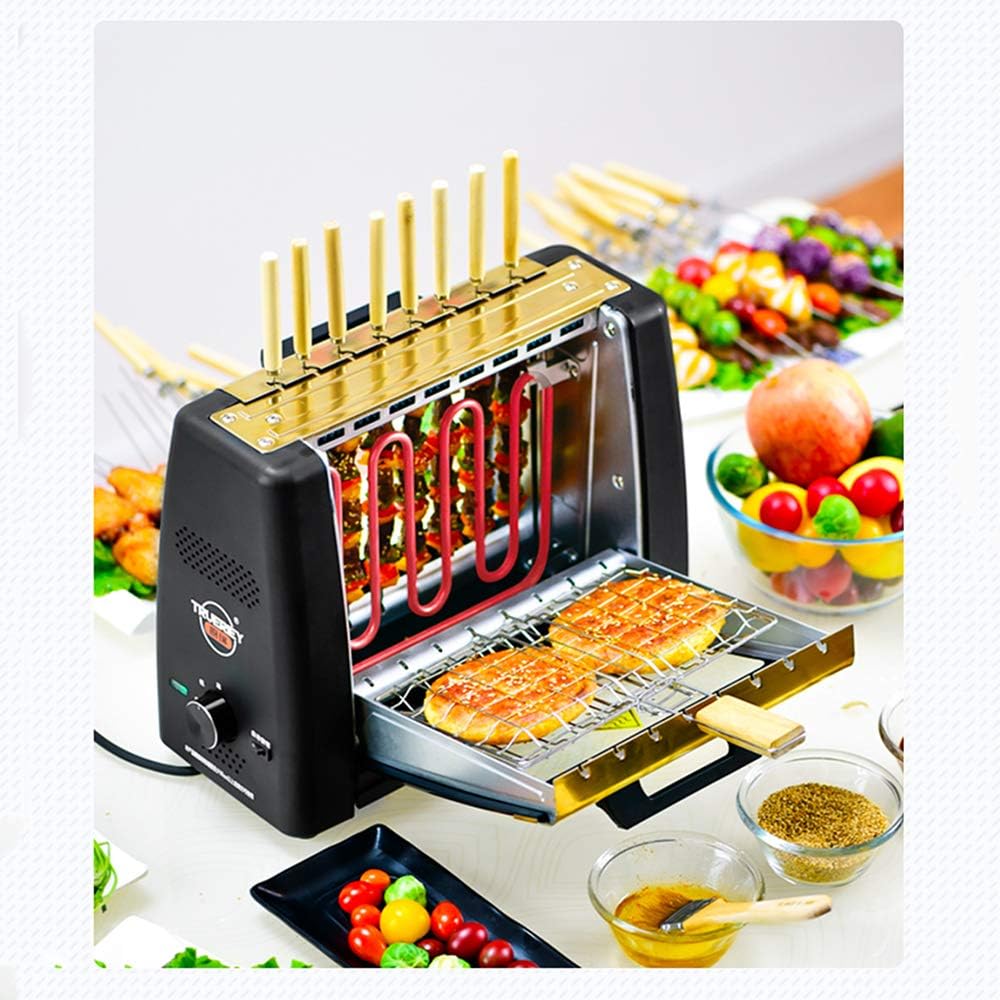 Table Grill 1200W Indoor Grill Korean BBQ Barbecue Box Electric Indoor Smokeless Automatic Rotating Grill Suitable for Parties and Family Use (Yellow + Package 2)