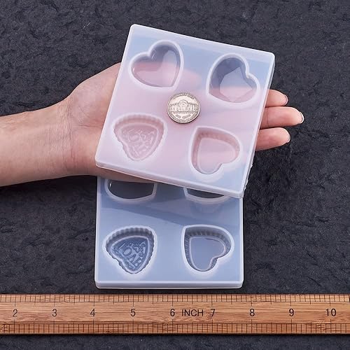 Vista 65 de Cheriswelry 6 moldes de silicona para mujeres embarazadas, moldes de resina con forma de corazón de 2.756-3.150 in para bricolaje, colgante