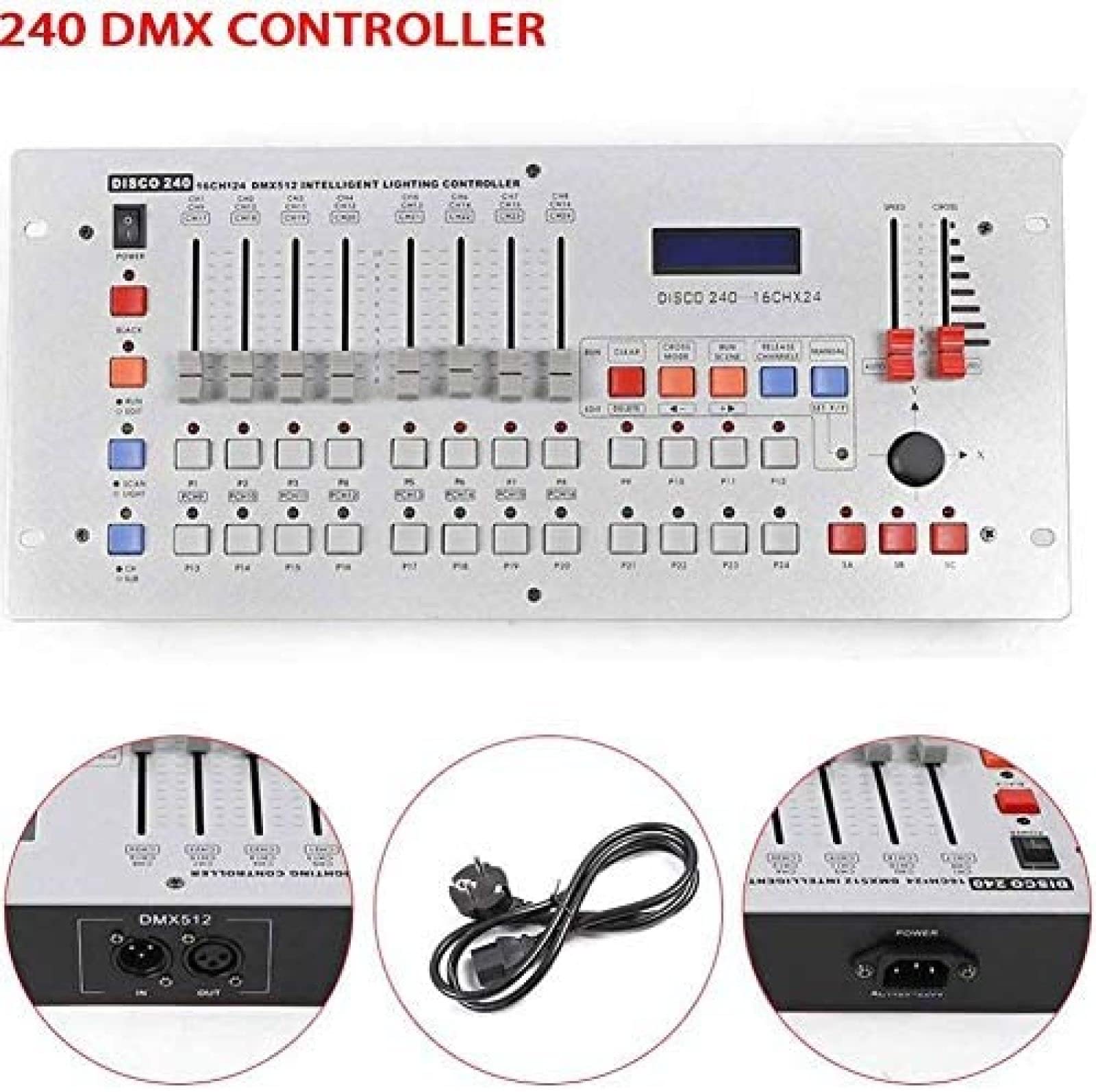Contrôleur DMX Professionnel 512 240 canaux, Panneau de contrôle de la lumière, contrôleur DMX sans Fil, Console DMX, équipement d'opérateur DJ pour Lampe de scène, tête Mobile DJ Party Enjo
