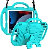 Vista 12 de LTROP Funda para Niños para iPad de 9ª/8ª/7ª generación (10.2 pulgadas, 2021/2020/2019), Funda Protectora para iPad 10.2" con Correa para el Hombro