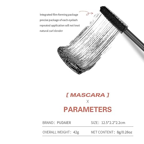 Miniatura 7 de Rímel impermeable Volumen  Maquillaje natural de ojos de larga duración, a prueba de manchas  Máscara de pestañas de fibra de seda 4D, extensiones