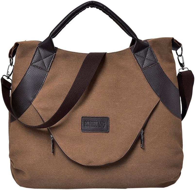 Retro Women's Canvas Zipper Shoulder Bags With Corssbody Bag&Handbag - HHmei Ladies Vintage Canvas Shoulder Handbags| Purse New Rose Yellow Soft Ted Baker Purses Exchange Wallets Bright (Coffee)