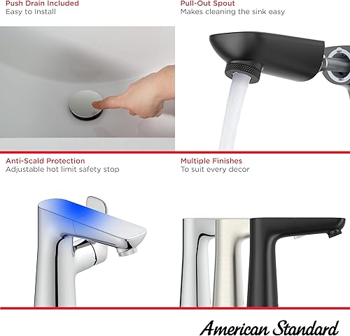 Miniatura 3 de American Standard 7061121.243 Aspirations - Grifo de baño extraíble, 1.2 GPM, negro mate