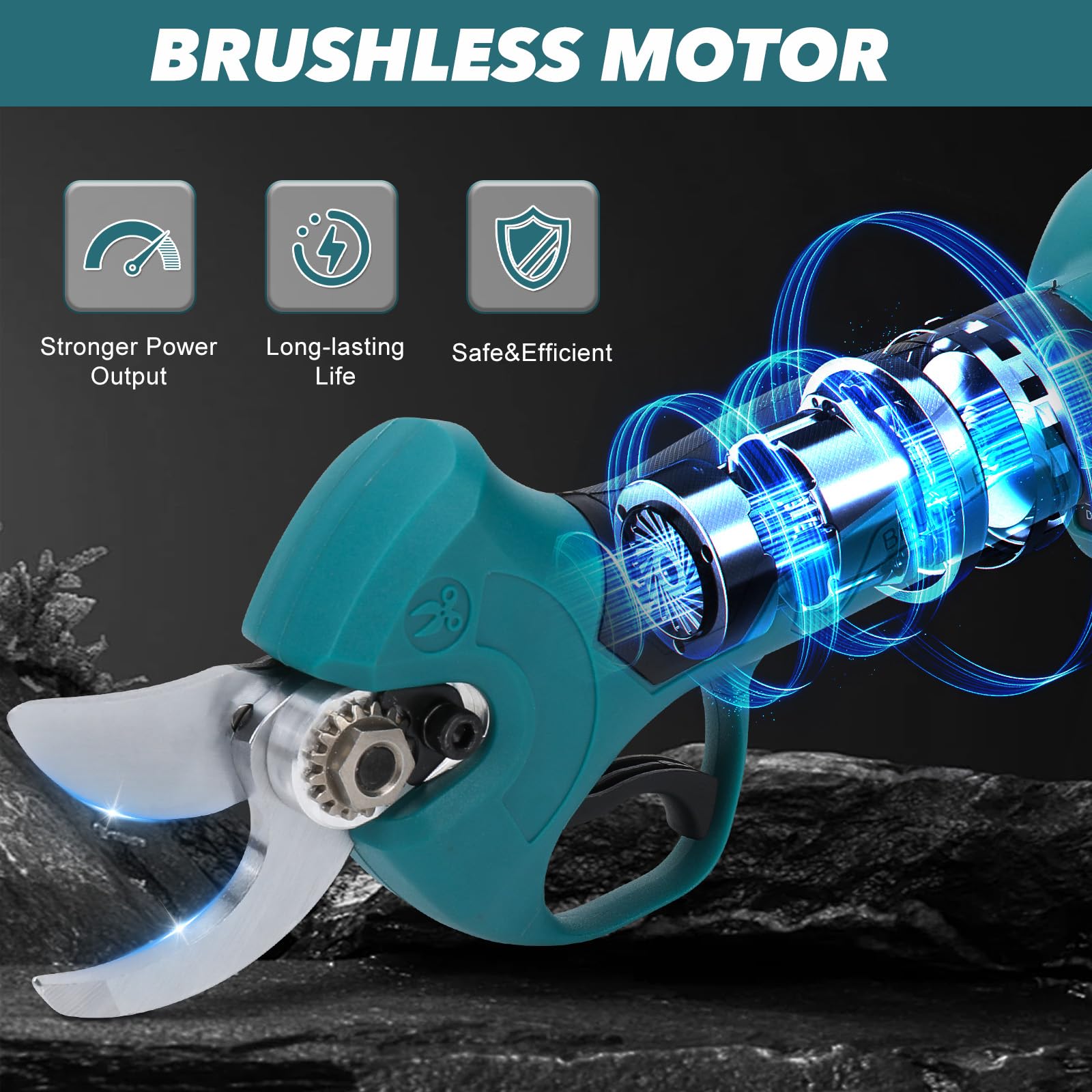 Akku Astschere Kompatibel mit Makita 18V, Max 45mm Schneiddurchmesser, 1500 W Bürstenloser Motor, SK5 Klingen, Elektrische Gartenschere für Garten und Baum Beschneide (Ohne Akku)