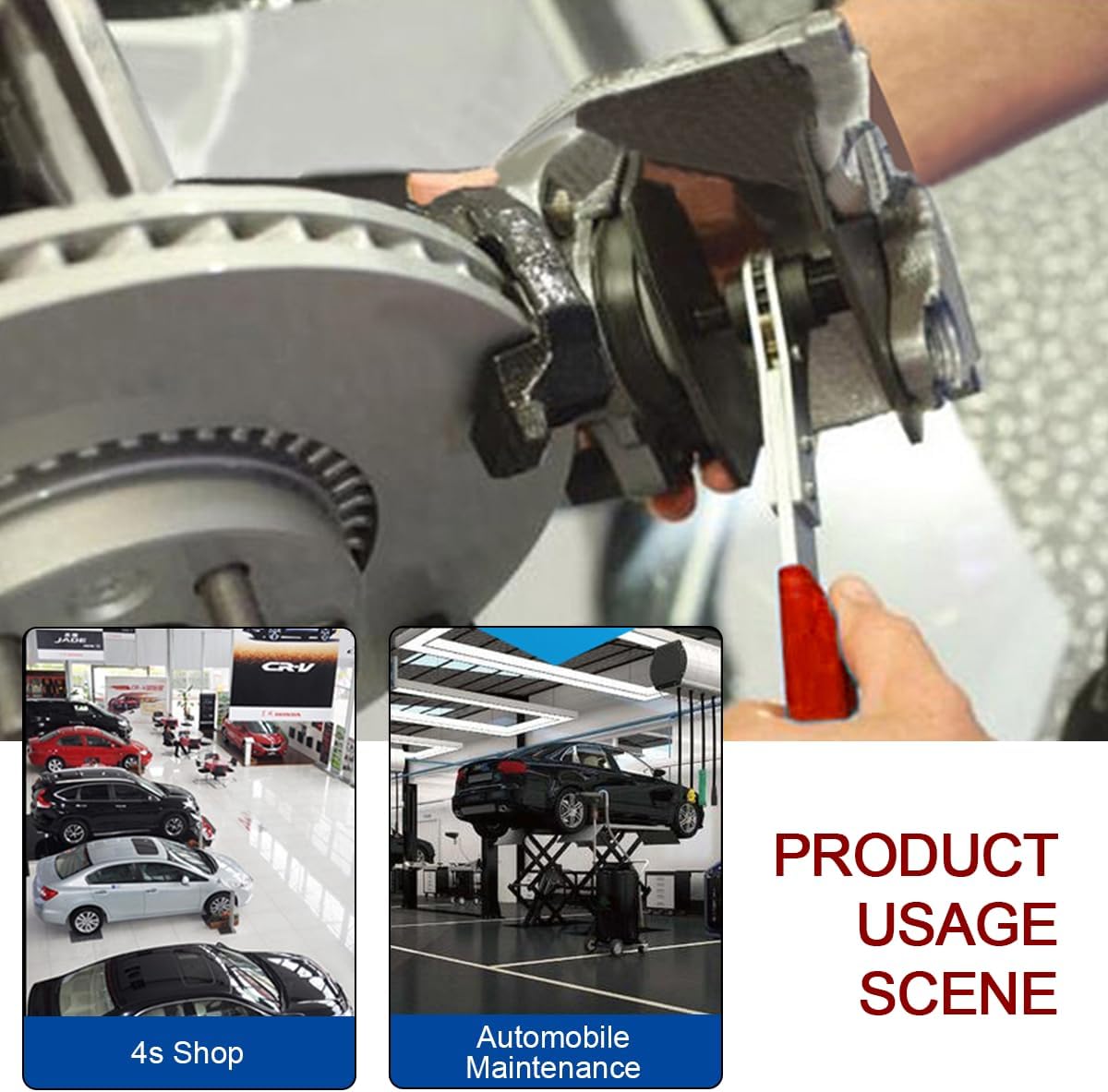 Bittwee Car Brake Caliper Press Tool, 360° Rotation Auto Swing Ratchet Expander Wrench Compressor Brake Pad Spreader for Single Twin Quad Sextuplet Piston Disc Brake Caliper, Universal Fit
