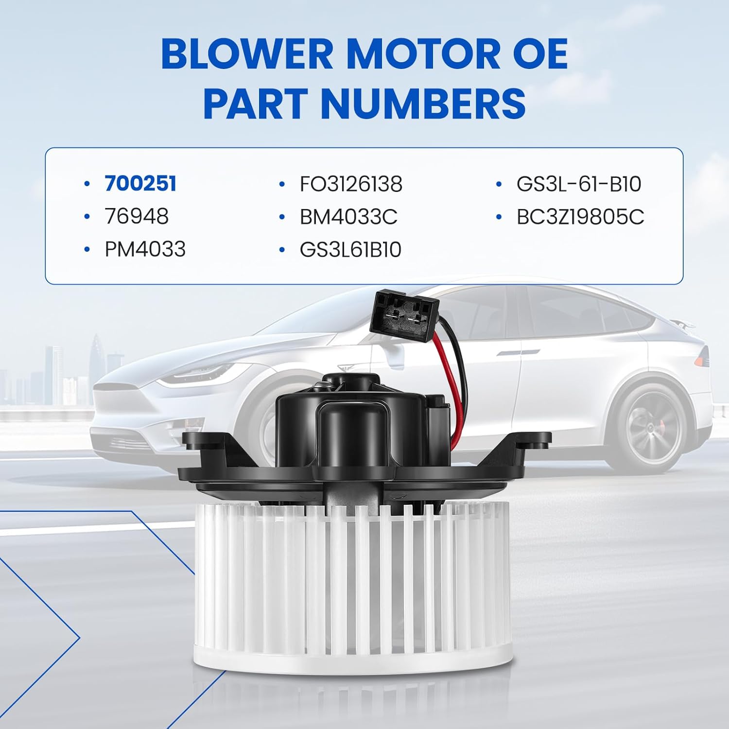 HVAC Blower Motor 700251 Compatible with Ford F-250/F-350/F-450/F-550 Super Duty 2011-2016, PM4033 76948 BM4033C GS3L61B10 FO3126138 A/C Blower Motor Assembly Compatible with Mazda 6 2009-2013