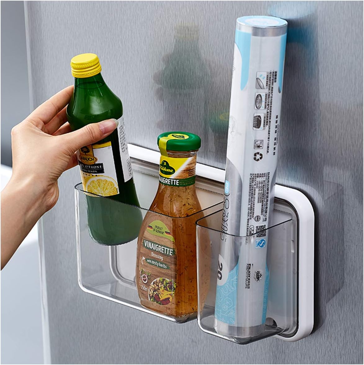 OBOR Home & Kitchen Magnetic Storage Rack Fridge Strong Magnetic Microwa Oven Washer Refrigerator Small Sundries Scissors Peeling Knife Plastic Wrap Organizer, 10" L x 3.3" W x 6" H