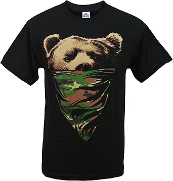 ShirtBANC California Republic Camouflage Bandana Bear Mens Shirt