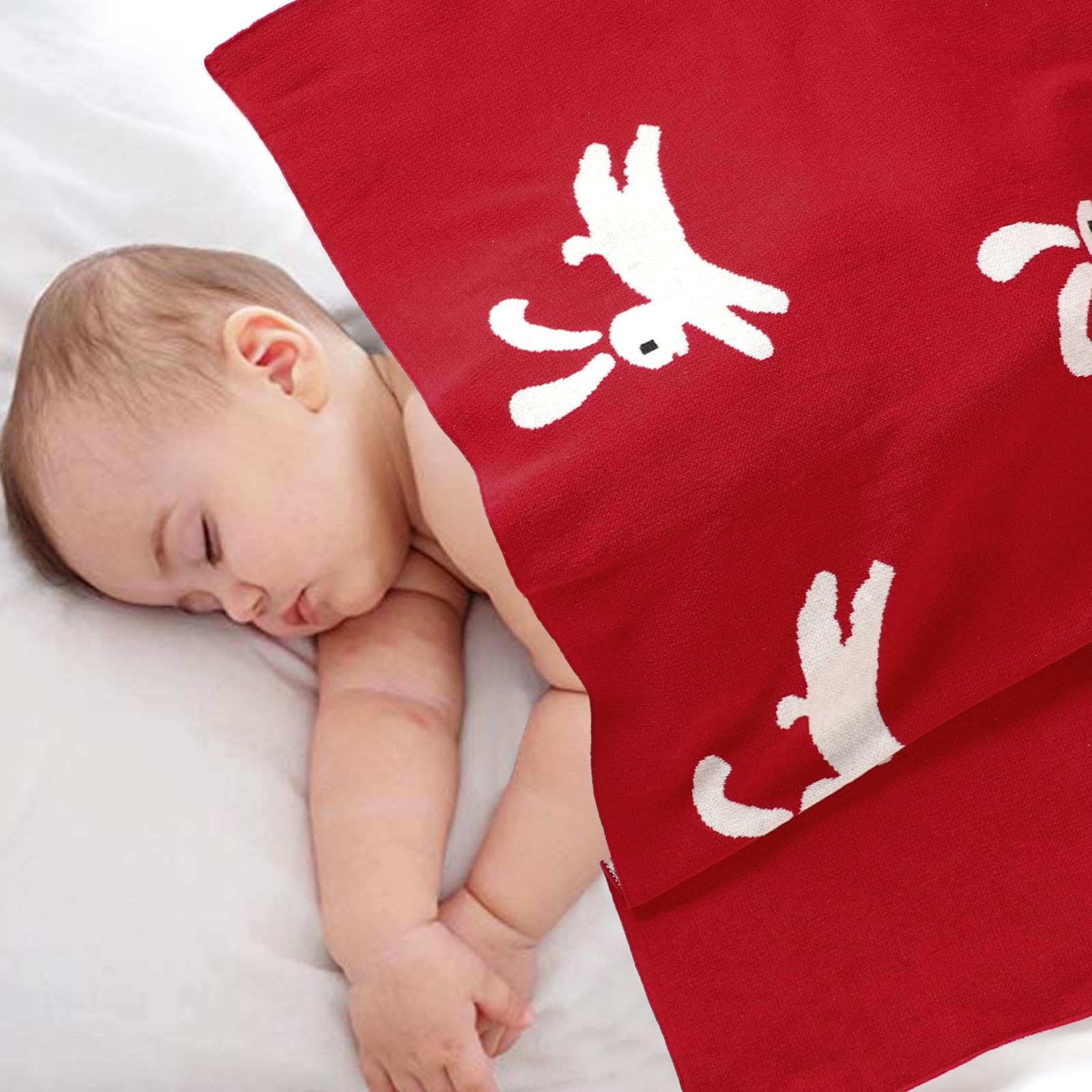 Hadetoto Baby Blanket for Newborn Soft Cozy Knitted Cotton Blankets Baby Essentials Gifts for Newborn Girl Boy 100 x 80cm - Image 2