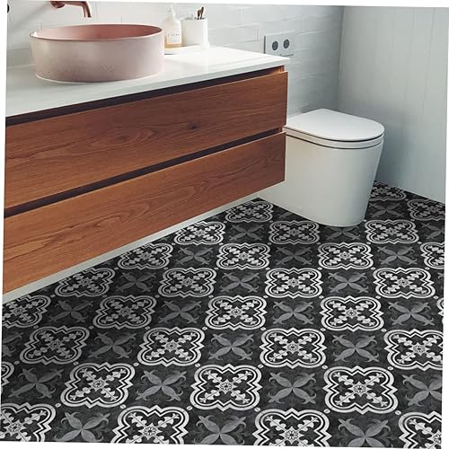 Vista 4 de Housoutil 10 Pcs Floor Stickers Floor Tile Sticker Vinyl Tile Stickers Kitchen Tile Decals Removable Tile Tiles Waterproof Sticker Self Adhesive