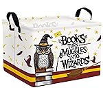 ASKETAM Kid Rectangle Magic Decor Basket Nursery Baby Gift Basket Feather Hat Book Broomstick Toy Storage Bin (Wand Owl)