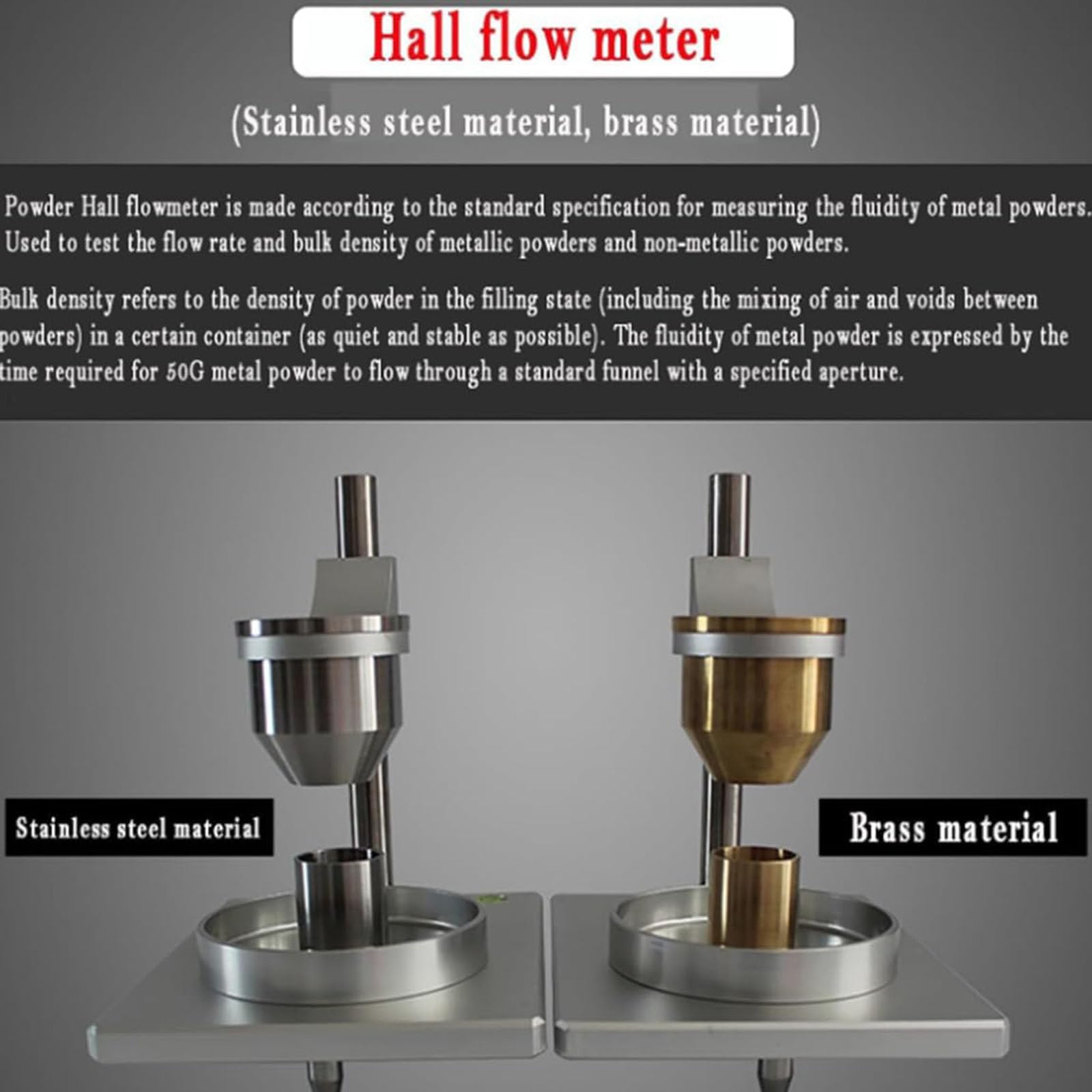 This Powder Bulk Density Tester, Stainless Steel Loose Density Volumeter for Natural Accumulation Testing, Lab Equipment