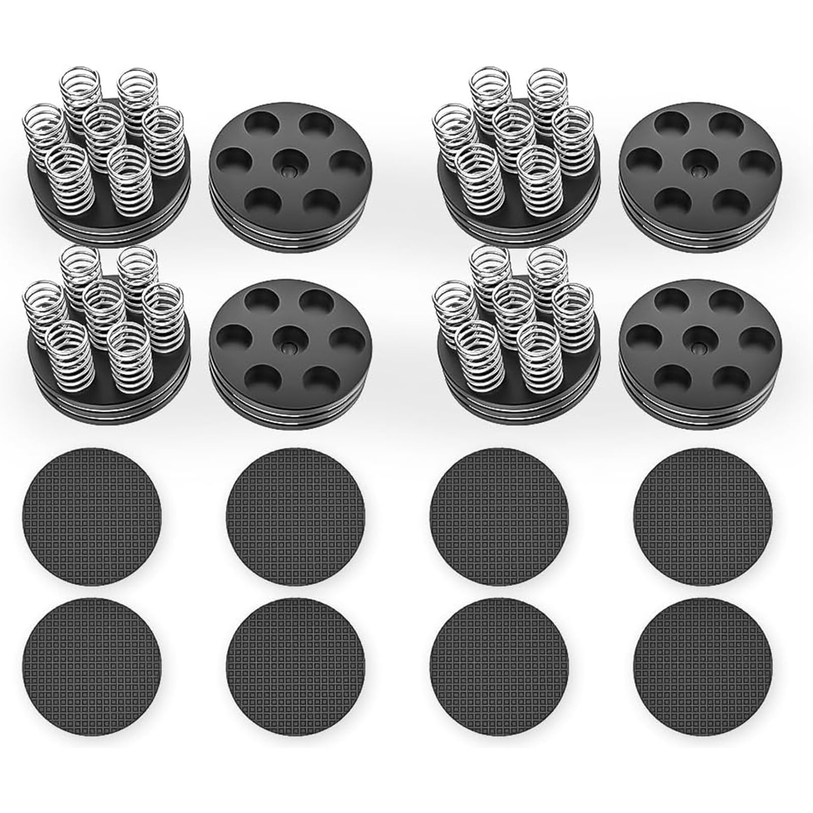 Piedini Isolanti per Altoparlanti da 4 Pezzi, Ammortizzanti, Supporto per Altoparlanti HiFi per Amplificatore, Giradischi, con Anello in Gomma Antiscivolo per Altoparlanti (BLACK)