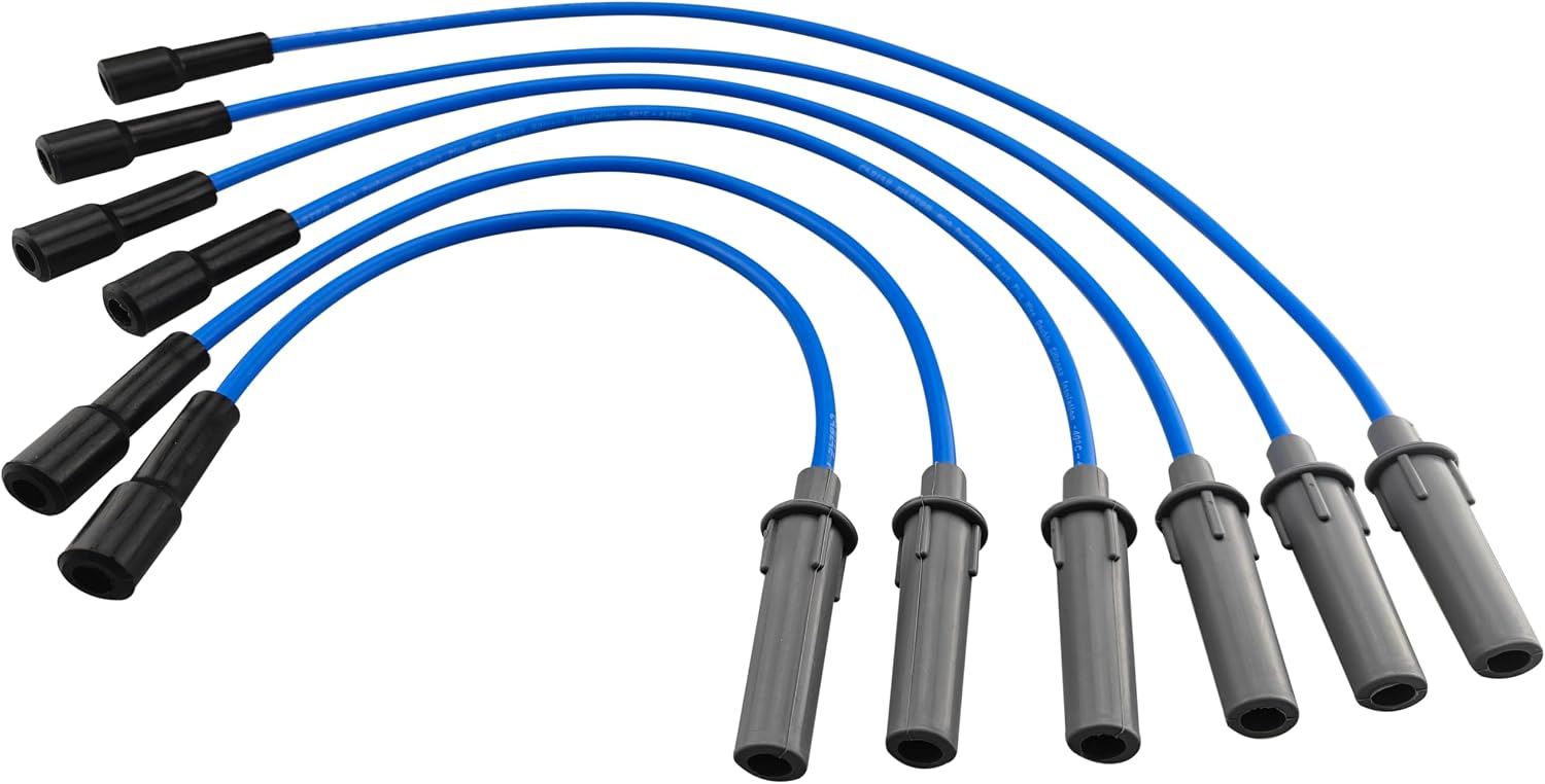 High Performance Racing Spark Plug Wires Compatible with Pacifica Town&Country Voyager Caravan Grand Caravan OHV 3.3L 3.8L V6 2001-2010 Blue