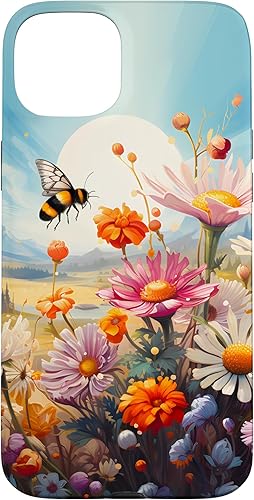 Vista 19 de Funda para iPhone 13 Pro Lively Bee en Sunny Meadow of Wildflowers