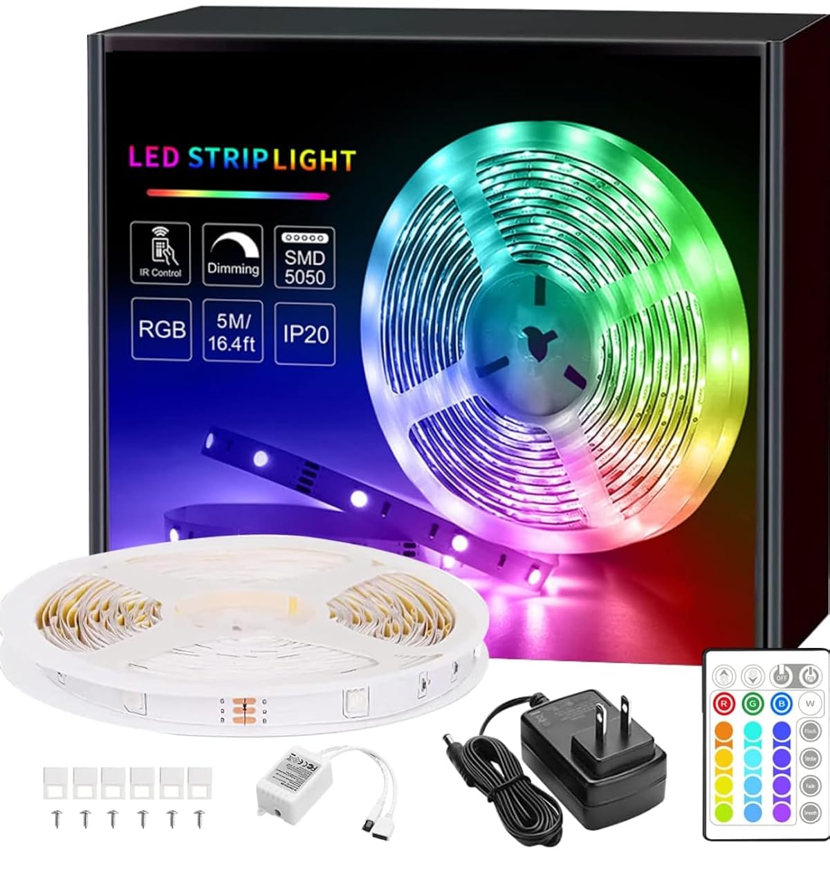 Fizzytech 5 Meter Led Strip Lights 300 Rgb Leds,16 Modes Remote Control Perfect