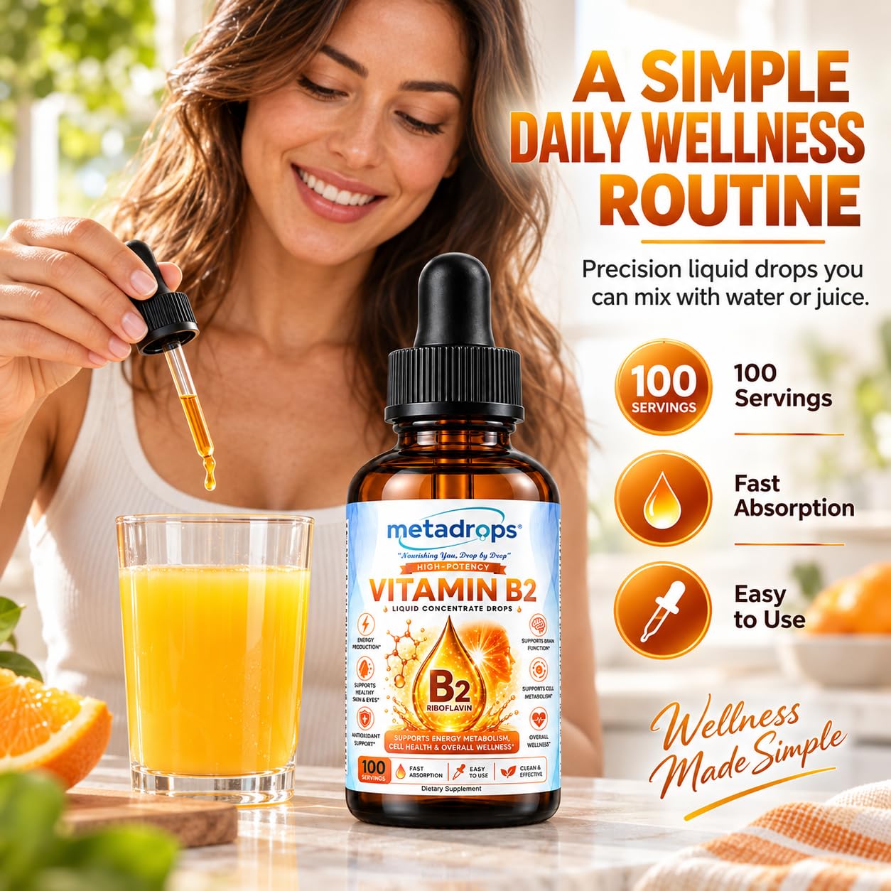 Bio-Active Vitamin B2 Liquid Drops 50ml | Riboflavin 5'-Phosphate Sodium | Maximum Absorption Coenzyme Form for Cellular Energy (ATP), Migraine Support, Vision Care & Metabolism | Vegan & Pure — Amazon image 9