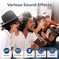 Vista 9 de Amplificador de voz potente de 100 W con 2 micrófonos inalámbricos, altavoz portátil con sonido profesional grande con micrófono, altavoz Bluetooth