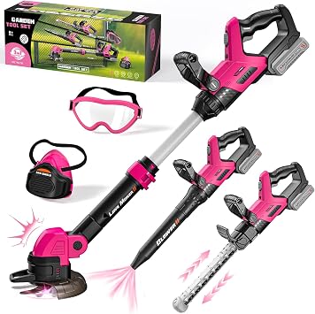 Kids Tool Set, 3-IN-1 Kids Leaf Blower, Weed Wacker & Hedge Trimmer Toy